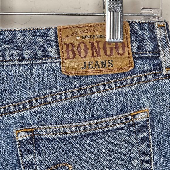 Vintage Bongo Denim Skirt High Waist 100% Cotton Blue Jean Y2K Size 7 - Picture 5 of 7